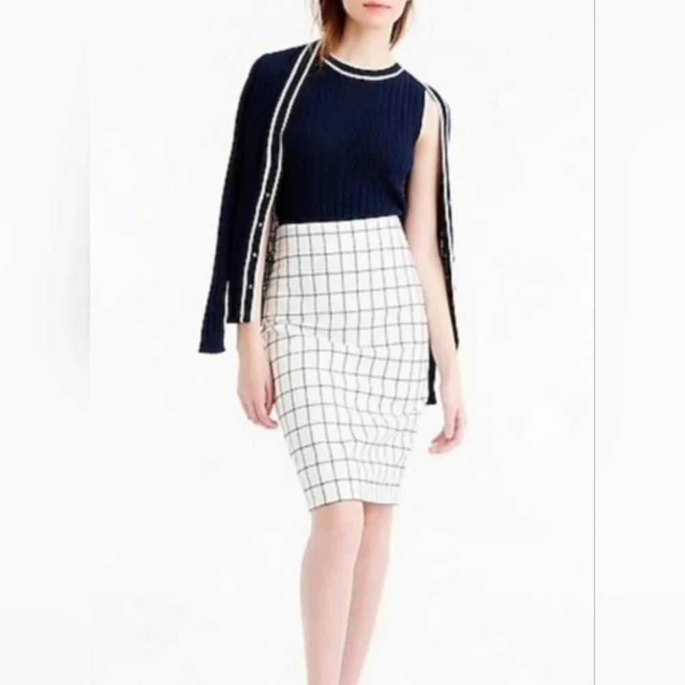 J.CREW Windowpane Pencil Skirt, Size 6